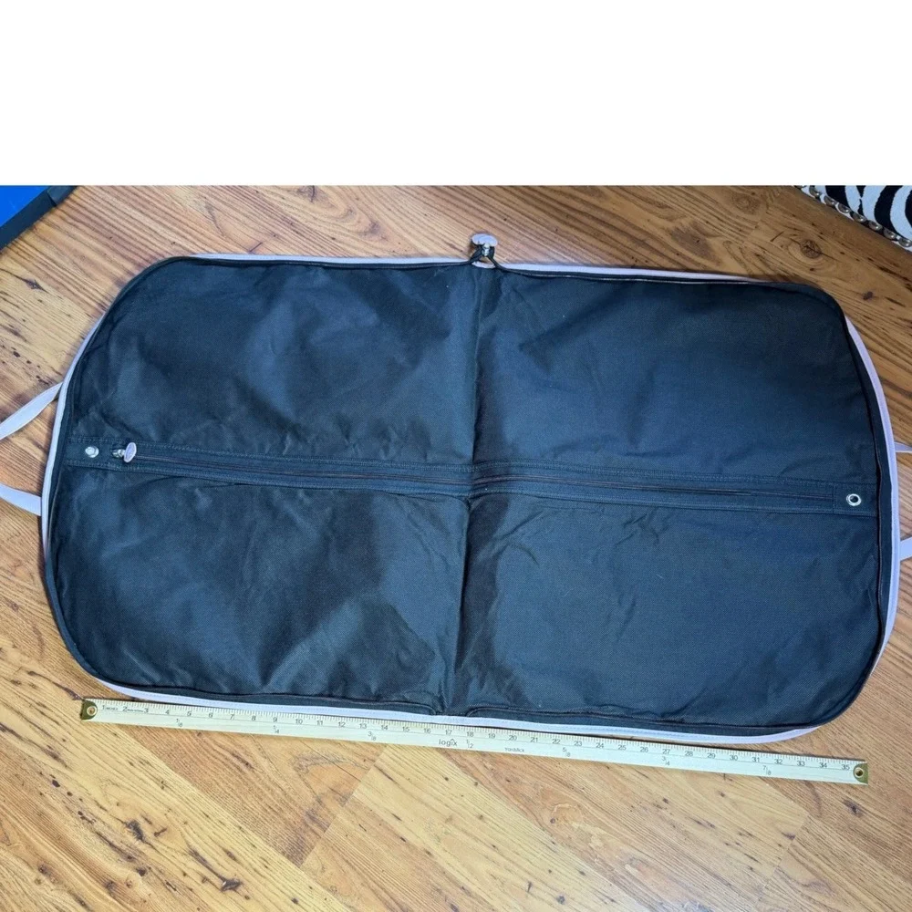 Victorias Secret Garment Bag Black Pink Heart Print Foldable Travel Suit Cover